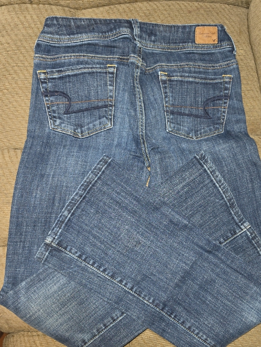 American Eagle Outfitters Straight-Leg Medium Blue Denim Jeans